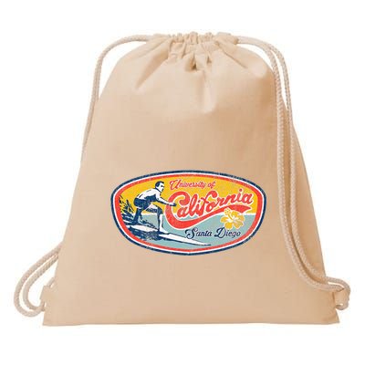 Vintage Retro Surf Style Ucsd Drawstring Bag