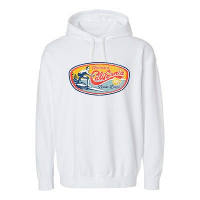 Vintage Retro Surf Style Ucsd Garment-Dyed Fleece Hoodie