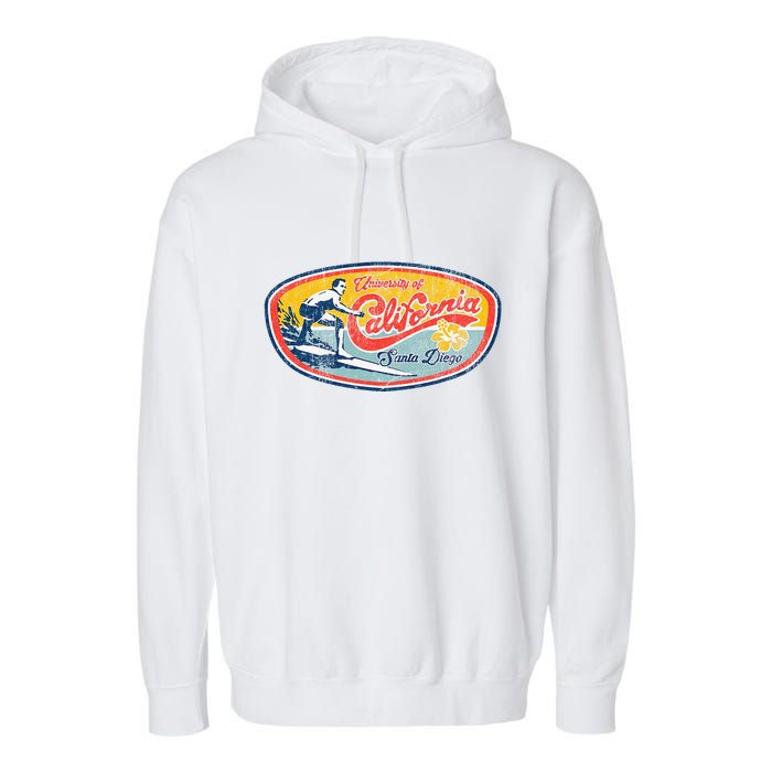 Vintage Retro Surf Style Ucsd Garment-Dyed Fleece Hoodie