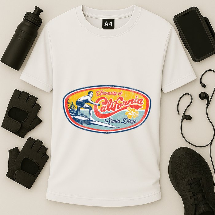 Vintage Retro Surf Style Ucsd Cooling Performance Crew T-Shirt