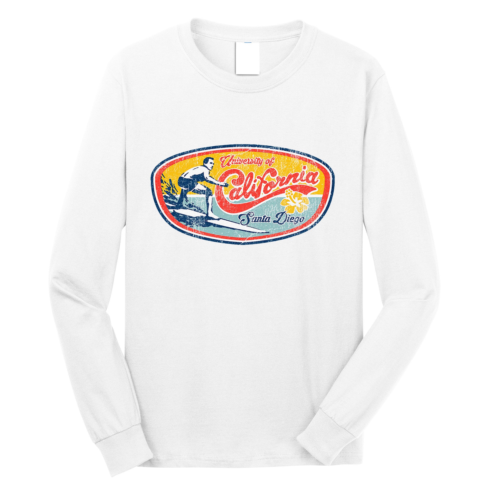 Vintage Retro Surf Style Ucsd Long Sleeve Shirt
