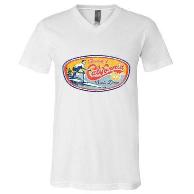 Vintage Retro Surf Style Ucsd V-Neck T-Shirt