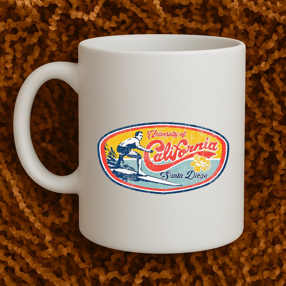 Vintage Retro Surf Style Ucsd Mug