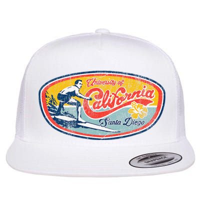 Vintage Retro Surf Style Ucsd Flat Bill Trucker Hat