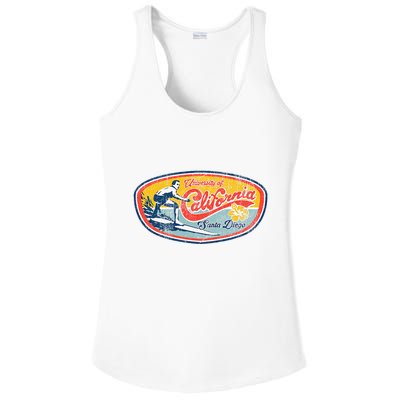 Vintage Retro Surf Style Ucsd Ladies PosiCharge Competitor Racerback Tank
