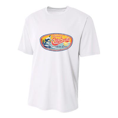 Vintage Retro Surf Style Ucsd Youth Performance Sprint T-Shirt
