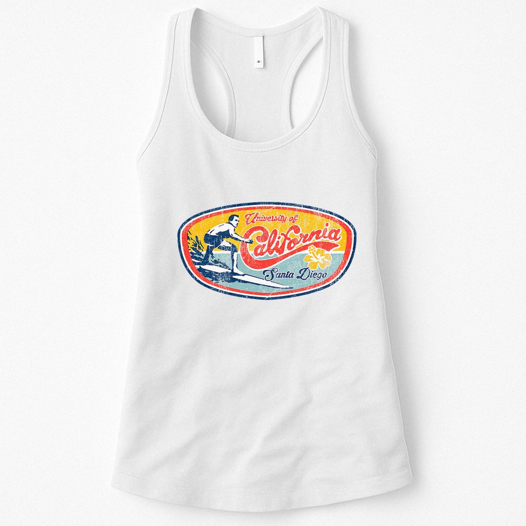 Vintage Retro Surf Style Ucsd Womens Tank Top