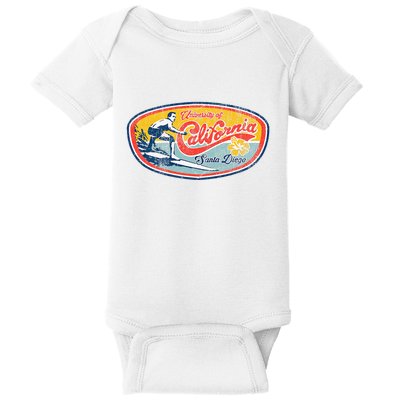 Vintage Retro Surf Style Ucsd Baby Bodysuit