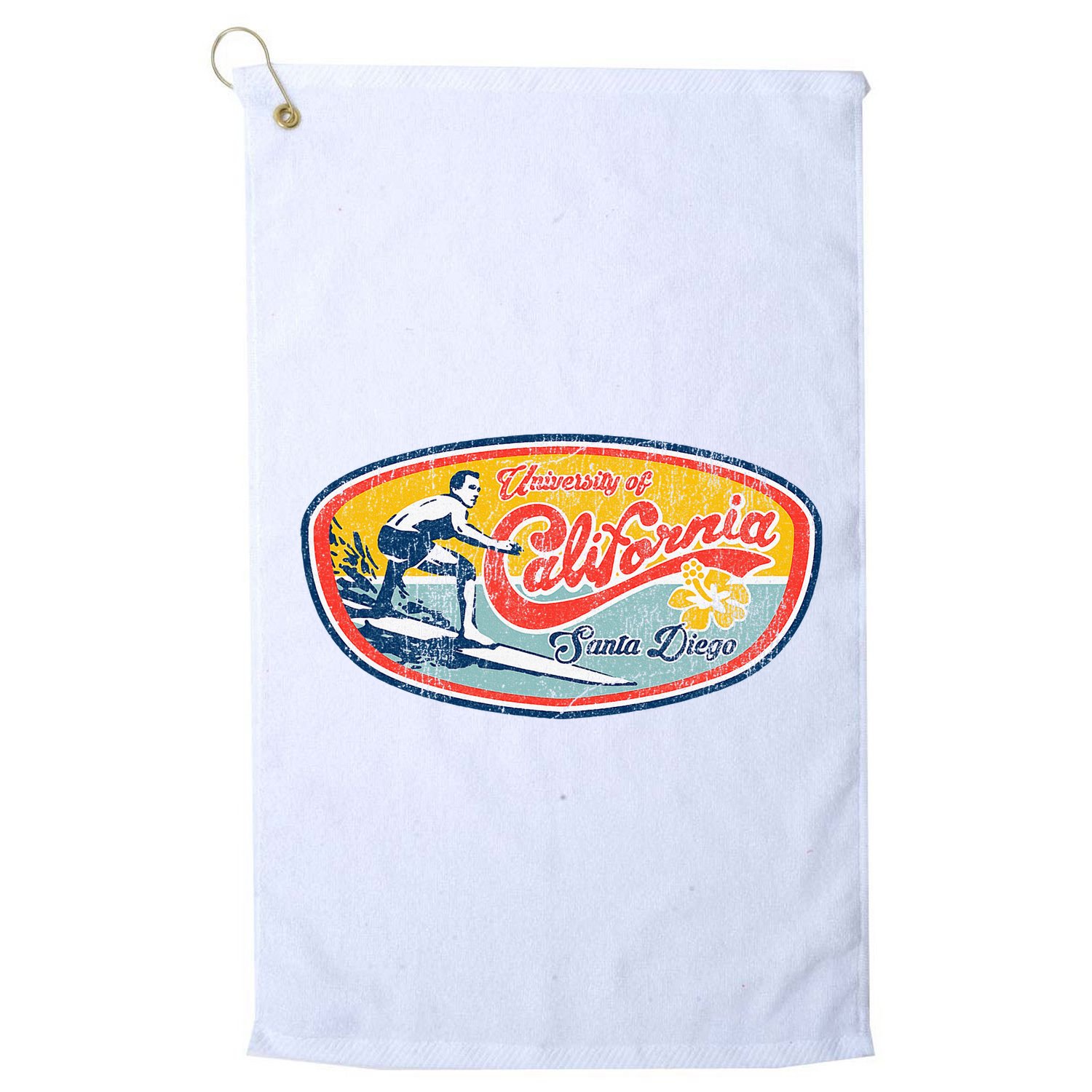 Vintage Retro Surf Style Ucsd Golf Towel