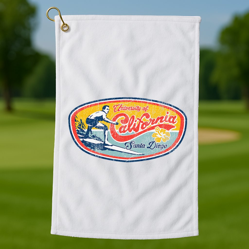 Vintage Retro Surf Style Ucsd Golf Towel