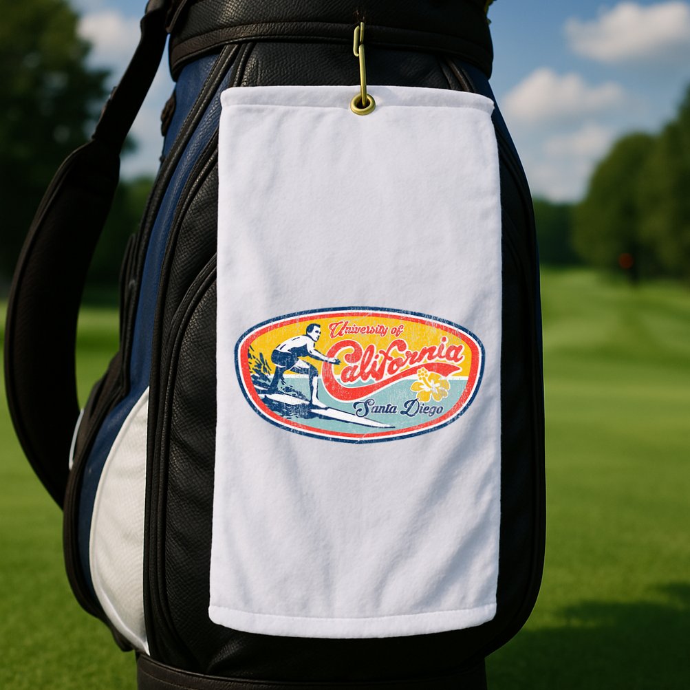 Vintage Retro Surf Style Ucsd Golf Towel