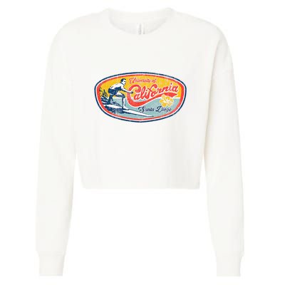 Vintage Retro Surf Style Ucsd Cropped Pullover Crew