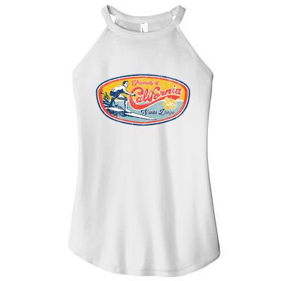 Vintage Retro Surf Style Ucsd Women's Perfect Tri Rocker Tank