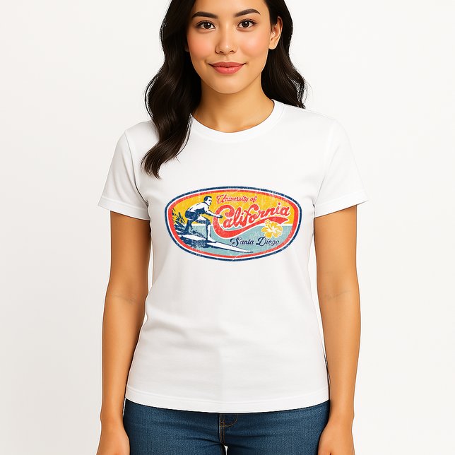Vintage Retro Surf Style Ucsd Womens T-Shirt