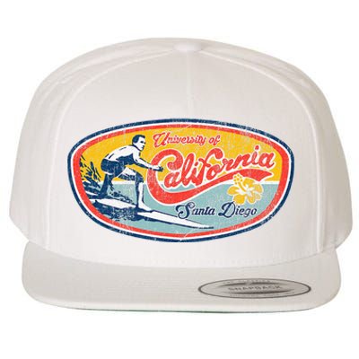 Vintage Retro Surf Style Ucsd Wool Snapback Cap