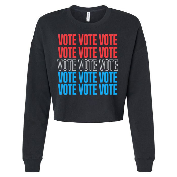 Vote Retro Style Vote 2024 Election Cropped Pullover Crew