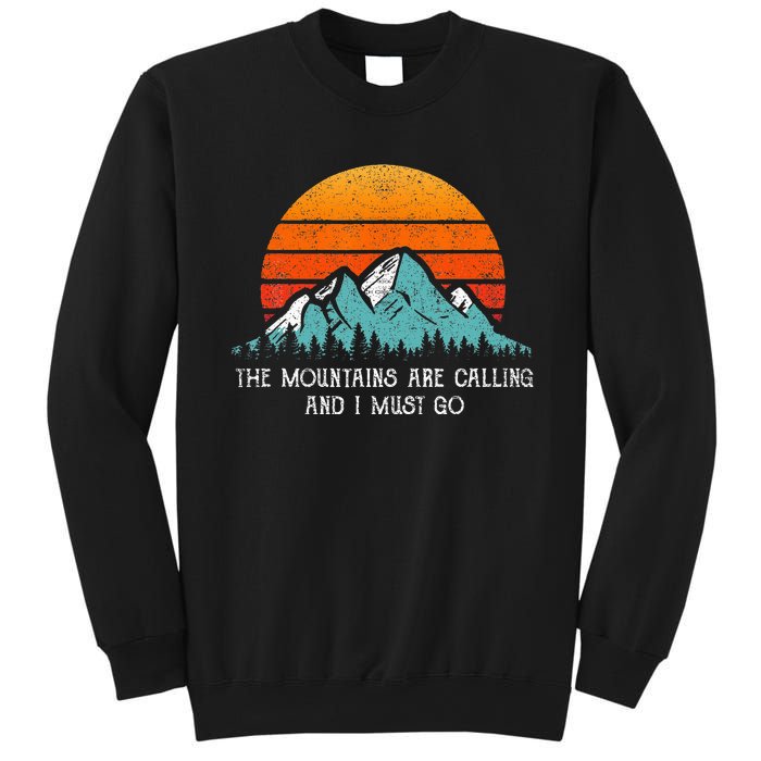 Vintage Retro Sun The Mountains Are Calling & I Must Go Sweatshirt