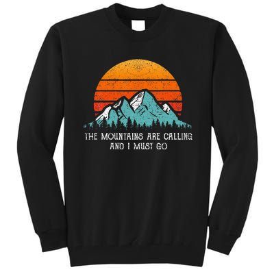 Vintage Retro Sun The Mountains Are Calling & I Must Go Tall Sweatshirt