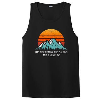 Vintage Retro Sun The Mountains Are Calling & I Must Go PosiCharge Competitor Tank