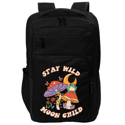 Vintage Retro Stay Wild Moon Child Frog Mushroom Hippie Impact Tech Backpack