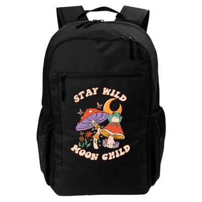 Vintage Retro Stay Wild Moon Child Frog Mushroom Hippie Backpack