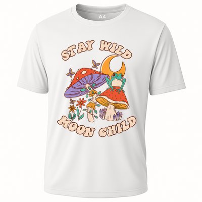 Vintage Retro Stay Wild Moon Child Frog Mushroom Hippie Performance Shirt