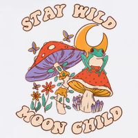 Vintage Retro Stay Wild Moon Child Frog Mushroom Hippie Sweatshirt