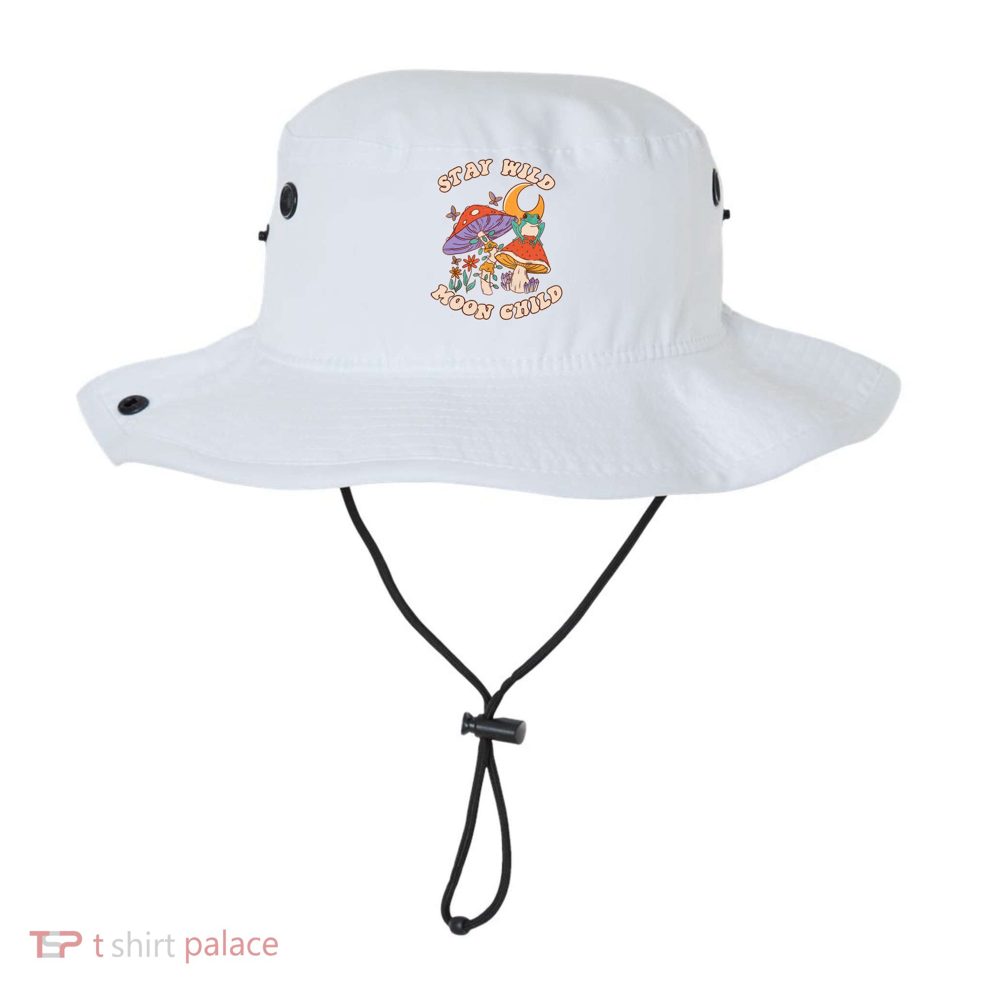 Vintage Retro Stay Wild Moon Child Frog Mushroom Hippie Bucket Hat