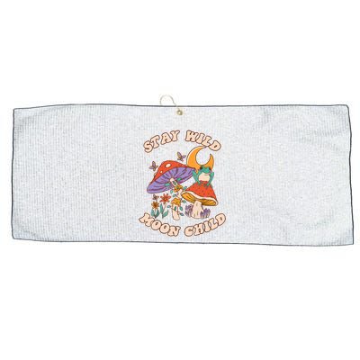 Vintage Retro Stay Wild Moon Child Frog Mushroom Hippie Large Microfiber Waffle Golf Towel