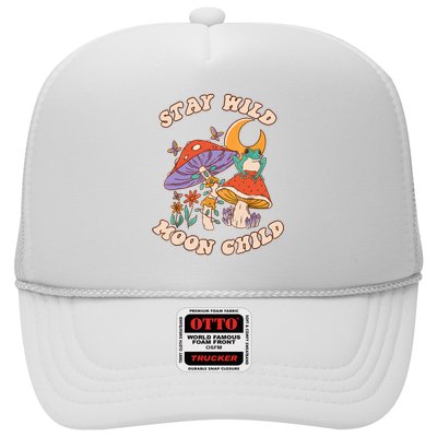 Vintage Retro Stay Wild Moon Child Frog Mushroom Hippie Trucker Hat