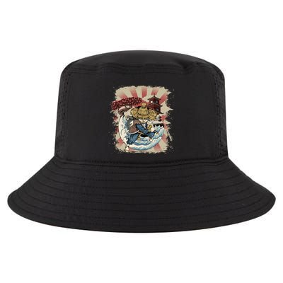 Vintage Retro Samurai Cat Neko Cool Comfort Performance Bucket Hat