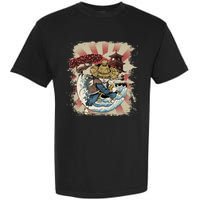 Vintage Retro Samurai Cat Neko Garment-Dyed Heavyweight T-Shirt
