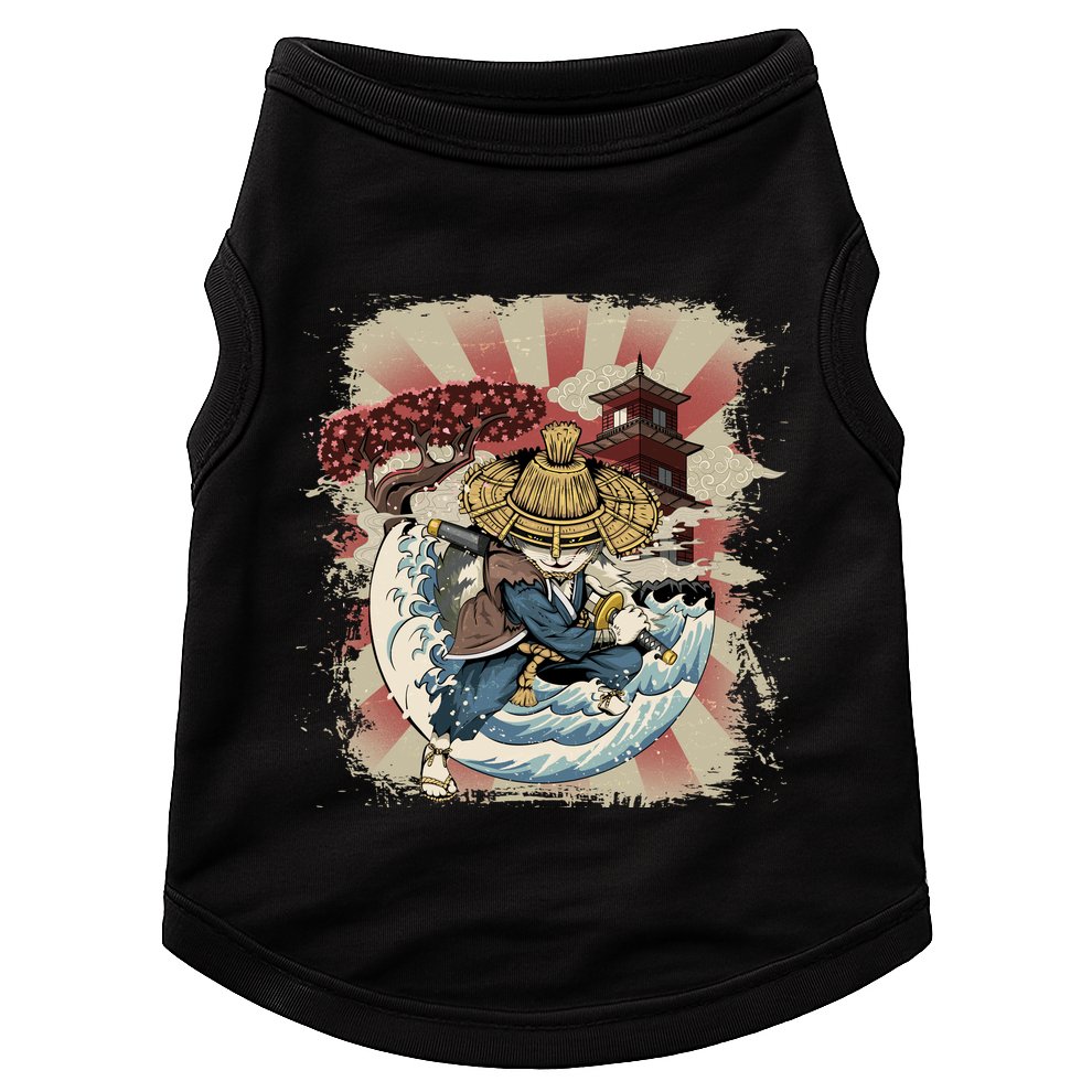 Vintage Retro Samurai Cat Neko Doggie Tank