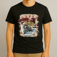 Vintage Retro Samurai Cat Neko T-Shirt