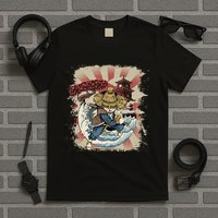 Vintage Retro Samurai Cat Neko T-Shirt