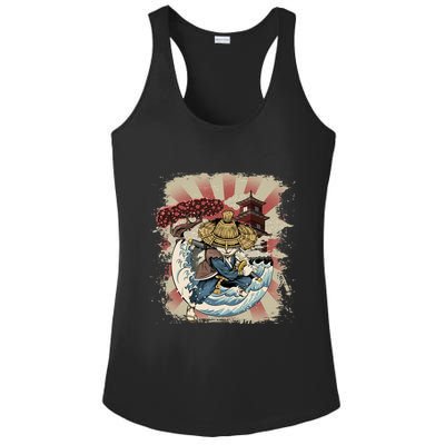Vintage Retro Samurai Cat Neko Ladies PosiCharge Competitor Racerback Tank