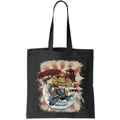 Vintage Retro Samurai Cat Neko Bag