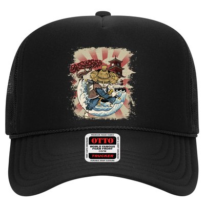 Vintage Retro Samurai Cat Neko Trucker Hat