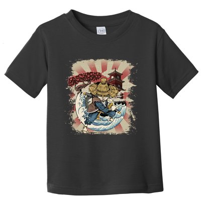 Vintage Retro Samurai Cat Neko Toddler T-Shirt