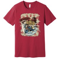 Vintage Retro Samurai Cat Neko Premium T-Shirt