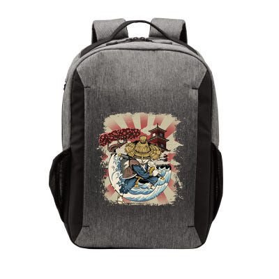 Vintage Retro Samurai Cat Neko Vector Backpack