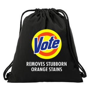 Vote Removes Stubborn Orange Stains Funny Anti Trump Drawstring Bag