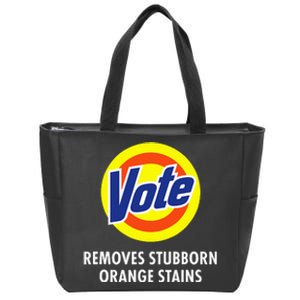 Vote Removes Stubborn Orange Stains Funny Anti Trump Zip Tote Bag