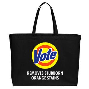 Vote Removes Stubborn Orange Stains Funny Anti Trump Cotton Canvas Jumbo Tote