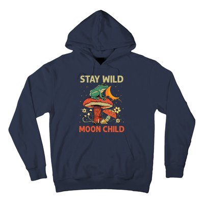 Vintage Retro Stay Wild Moon Child Frog Mushroom Hippie Hoodie