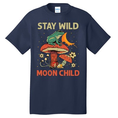 Vintage Retro Stay Wild Moon Child Frog Mushroom Hippie Tall T-Shirt