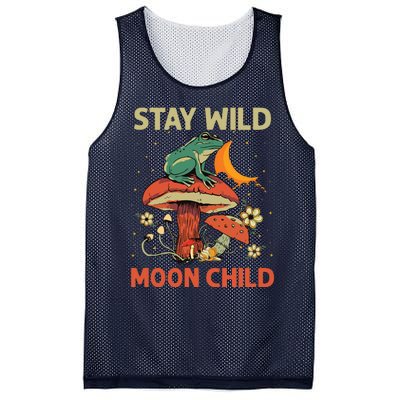 Vintage Retro Stay Wild Moon Child Frog Mushroom Hippie Mesh Reversible Basketball Jersey Tank