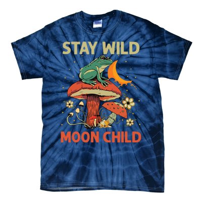 Vintage Retro Stay Wild Moon Child Frog Mushroom Hippie Tie-Dye T-Shirt