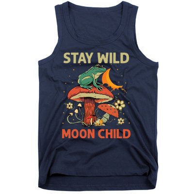 Vintage Retro Stay Wild Moon Child Frog Mushroom Hippie Tank Top