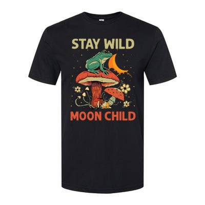 Vintage Retro Stay Wild Moon Child Frog Mushroom Hippie Softstyle CVC T-Shirt